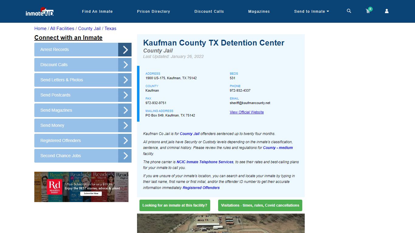Kaufman County TX Detention Center - Inmate Locator - Kaufman, TX